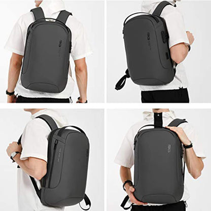 Red Lemon Bange Swiss Alpine sami Water-Resistant Anti-Theft Unisex Travel Laptop Backpack For Men And Women With Usb Charging And Password Number Lock (Grey), 20 Litre