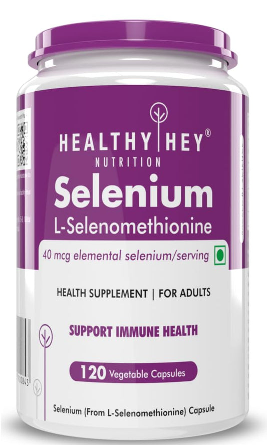 HealthyHey Nutrition Selenium Capsules 40mcg - 120 Veg Capsules