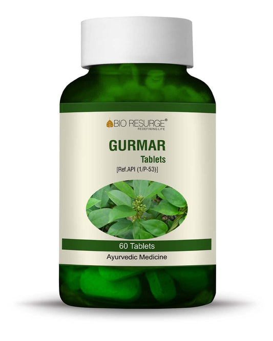 Bio Resurge Gurmar Tablet made only with natural Gurmar Leaves - 750 mg (60 Tabl