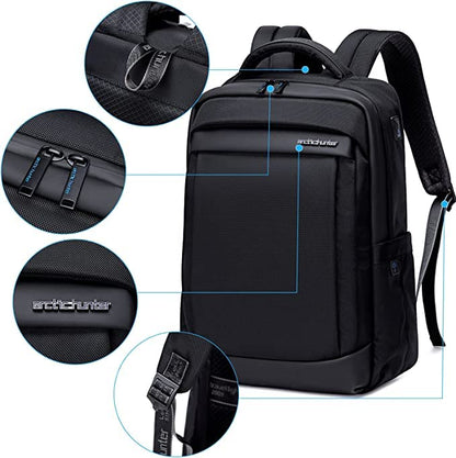 Arctic Hunter Slim Laptop Backpack for Men Women 16L Lightweight 2 Pockets Office Backpack Sleek Water Resistant 15.6-inch Laptop Bag for Business Daily College,Black