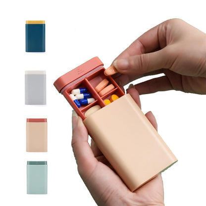Sumiko Mini Travel Pill Organizer 6 Compartments Moisture Proof Small Pill Box Weekly Dispenser for Pocket Purse Daily | Pill Container for Tablets Fish oils | Vitamins & Supplements