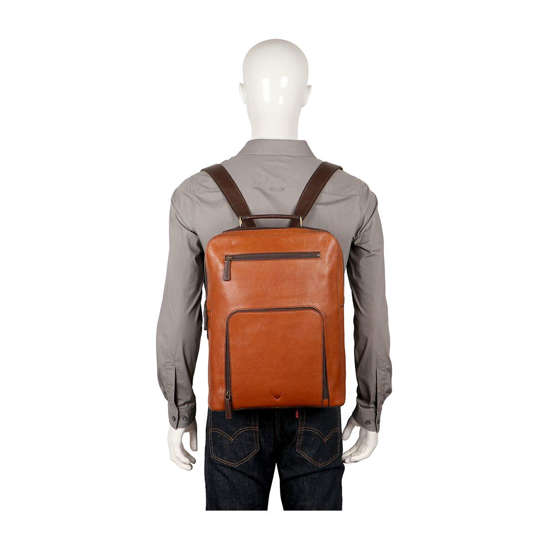 Hidesign Men's Laptop Backpack (Tan), 12 Litres