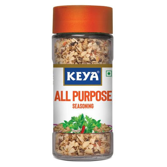 Keya All Purpose Seasoning 60gm l Natural & Healthy Spice Blend for Pizza, Pasta| Glass Bottle | Premium Herbs and Spices, 60gm