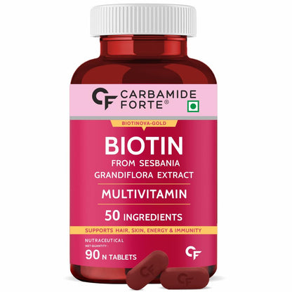 Carbamide Forte Biotin Supplement with 50 Multivitamin Ingredients for Women & M