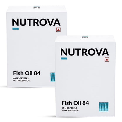 NUTROVA Fish Oil 84 Omega-3 High Purity, Heavy Metal Tested, Small Enteric Coate