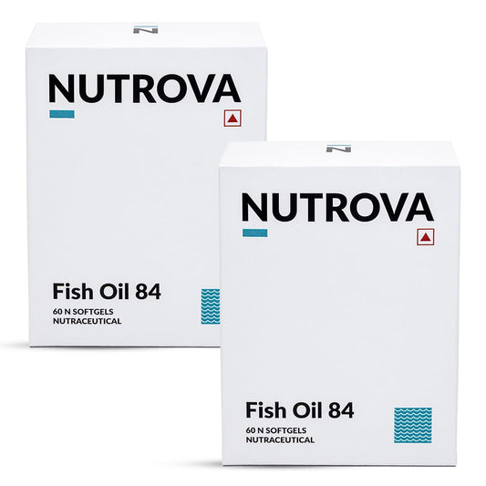 NUTROVA Fish Oil 84 Omega-3 High Purity, Heavy Metal Tested, Small Enteric Coate