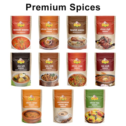 GW Khamkar SPL Malvani Masala | Special Sunday Masale |Traditional Maharashtrian Blend |Cold Pressed |All-in-One Masala | Traditional secret recipe | For Veg & Non-Veg Dishes | Authentic Taste| No Artificial colour and Preservatives | Pack of 1 -185GM