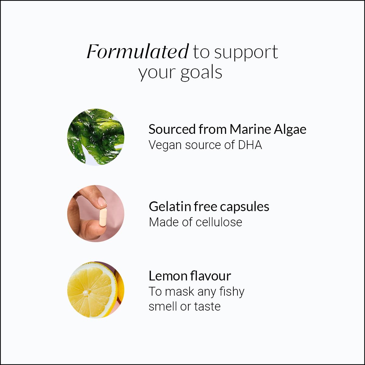 NUTROVA Complete Omega 3 Vegan and Gelatin-Free 60 capsules with Marine Algal Extract Containing 17% vegan-sourced DHA – Supports Cardio Health, Skin & Hair etc - Ideal for Vegans & Vegetarians