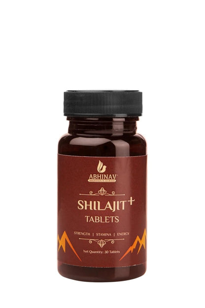 Abhinav Shilajit + Tablets | Stamina booster tablets | All-in-one energy supplement | Elevate your strength, stamina, and energy levels (30 Tablets,Pack of 2)