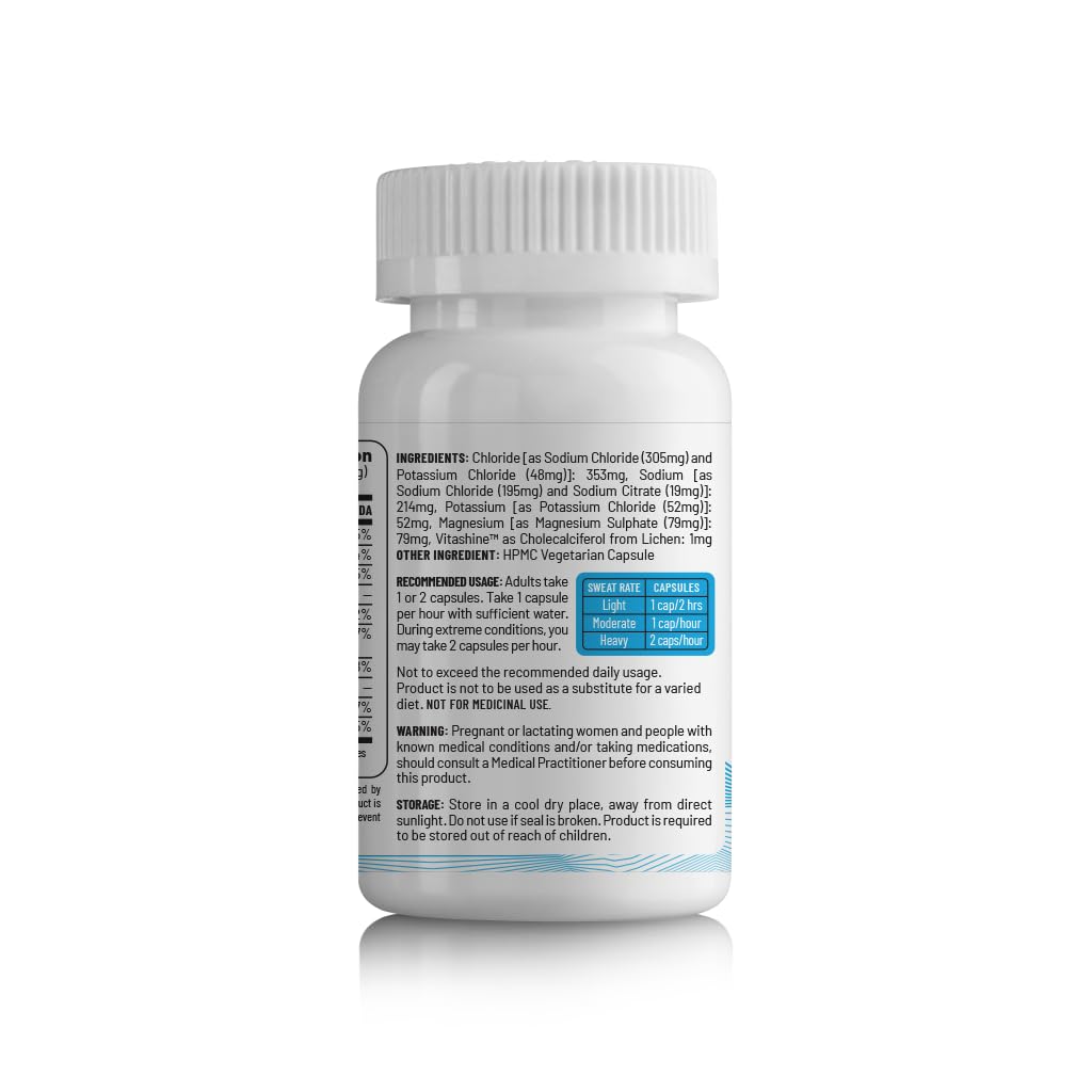 Unived Salt Capsules, Electrolyte Replacement for Runners, Cyclists, and Athletes from other Sports (30 Caps)