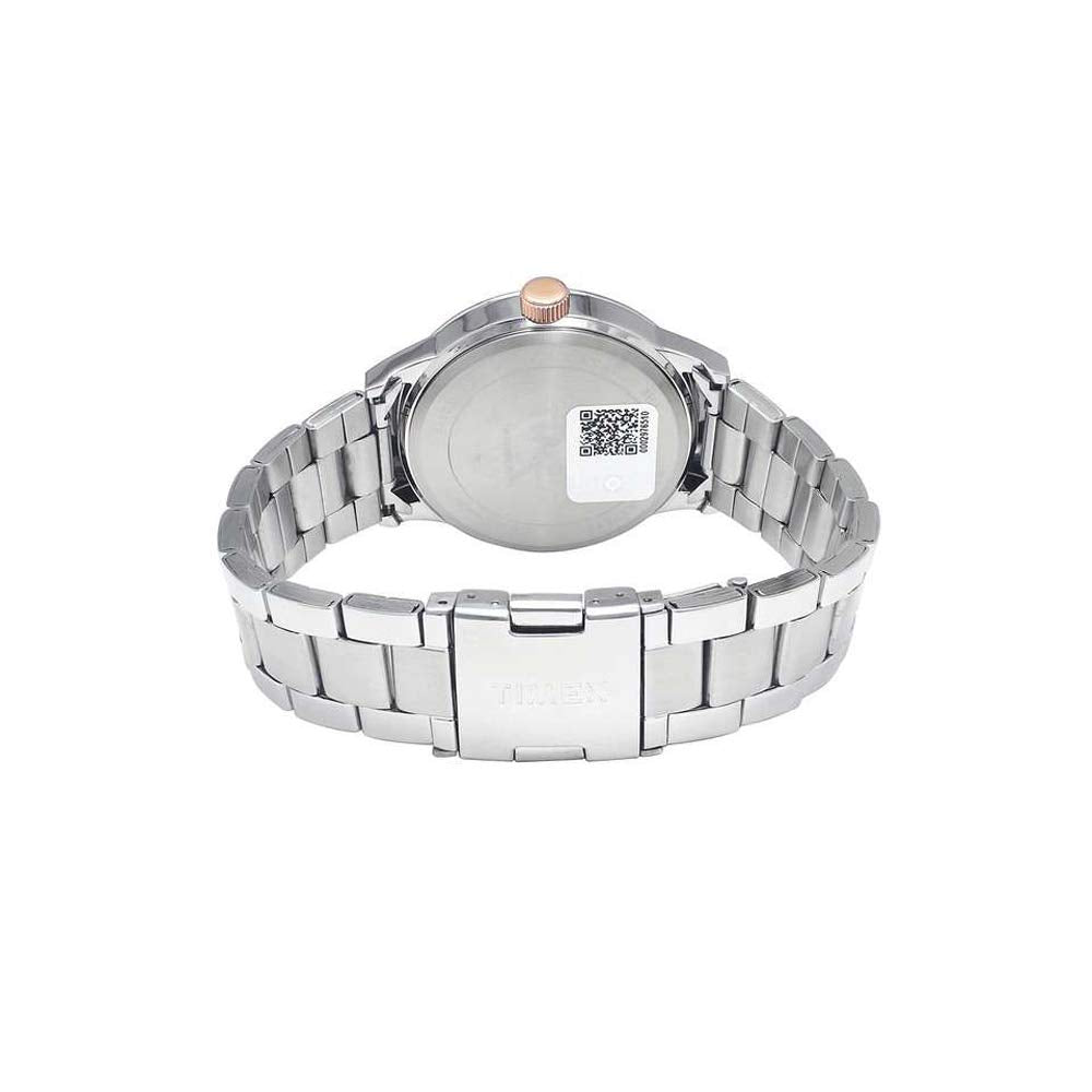 TIMEX Analog Watch for Man with Blue Round Dial & Silver Stainless Steel Bracelet Band Water Resistant Men's Wrist Watches - TWEG19901