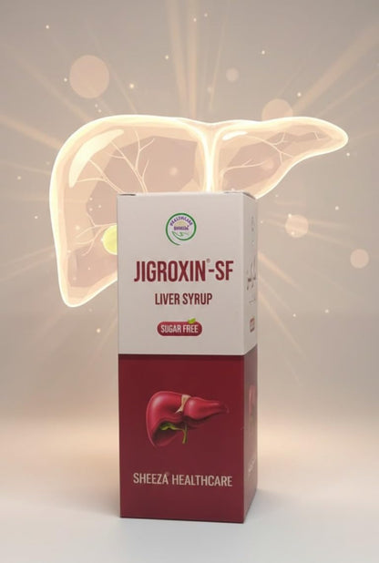 Sheeza Jigroxin-SF Liver Syrup, Herbal Supplement for Constipation Relief and Appetite Booster, 100ml (Pack of 2)