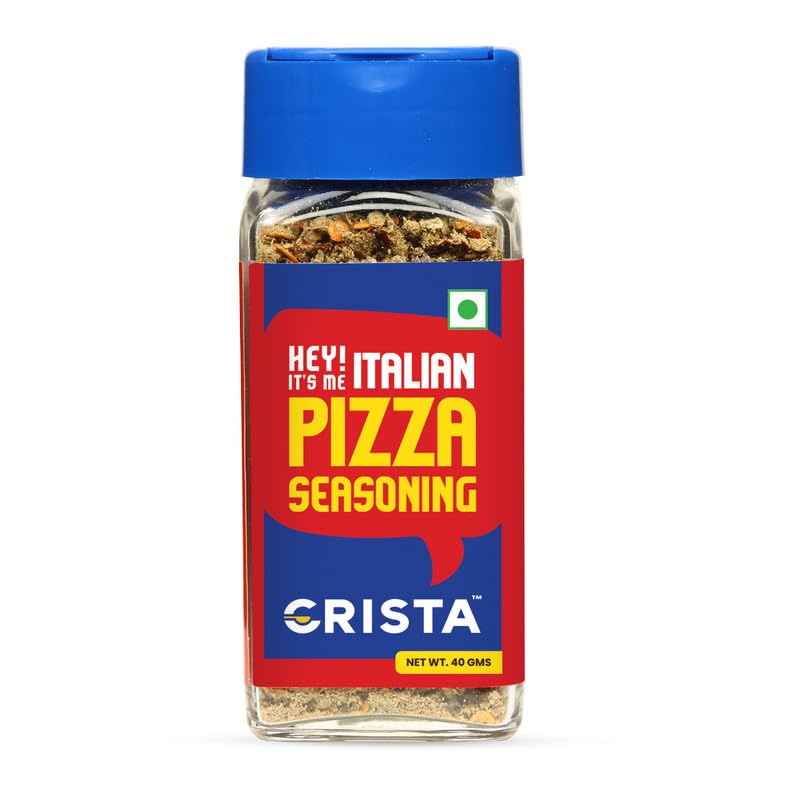 CRISTA 40 gms Italian Pizza Seasoning | Pizza Seasoning for Pasta, Salads & Breads Seasoning | Vegan | Fresh & Flavourful | Zero added Colours & Preservatives | Cholesterol Free | Trans Fat Free