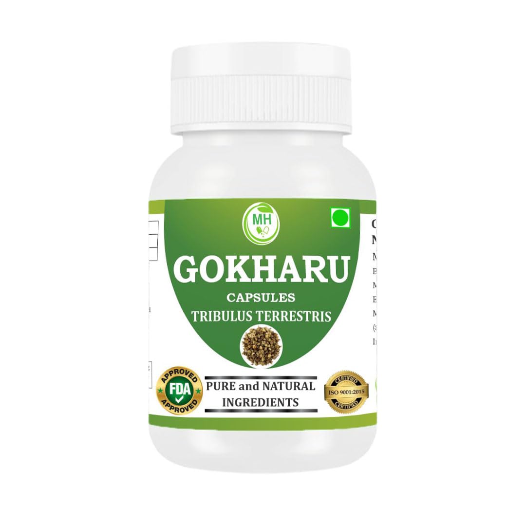 MORSAN HEALTHCARE | Gokharu Capsules | Tribulus terrestris 500mg – 60 Count | 1 Pack | Vegetarian | Plant-Based | Herbal Supplement | No Artificial Additives | Gluten Free | Organic | natural |