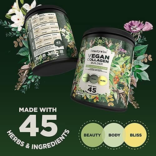 Beautywise Plant Based Collagen Builder & Mood Enhancer With 45 Active Ingredients For Skin Repair, Hydration, Hair Growth, Detox And De stress Powder Apple And Grapes 42 Servings 250 gm (Pack of 1)