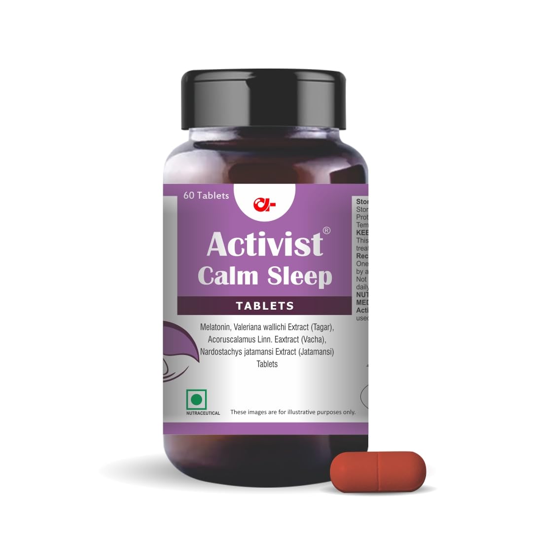 Activist Calm Sleep | Helps to Reduce Stress, Improve Sleep Quality | Natural Relaxation Formula for Restful Sleep | Nutritional Supplement for Better Sleep (60 Tablets)