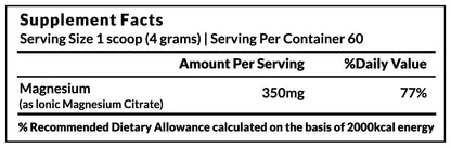 VITAONE Ionic Magnesium Powder 240g | High Absorption Magnesium Supplement for Muscle Function, Energy & Bone Support | Unflavoured, 60 Servings