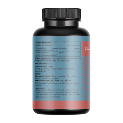 Biovencer Green Tea Extract | Super Antioxidant | Maintain Healthy Weight - 60 Vegetarian Capsules