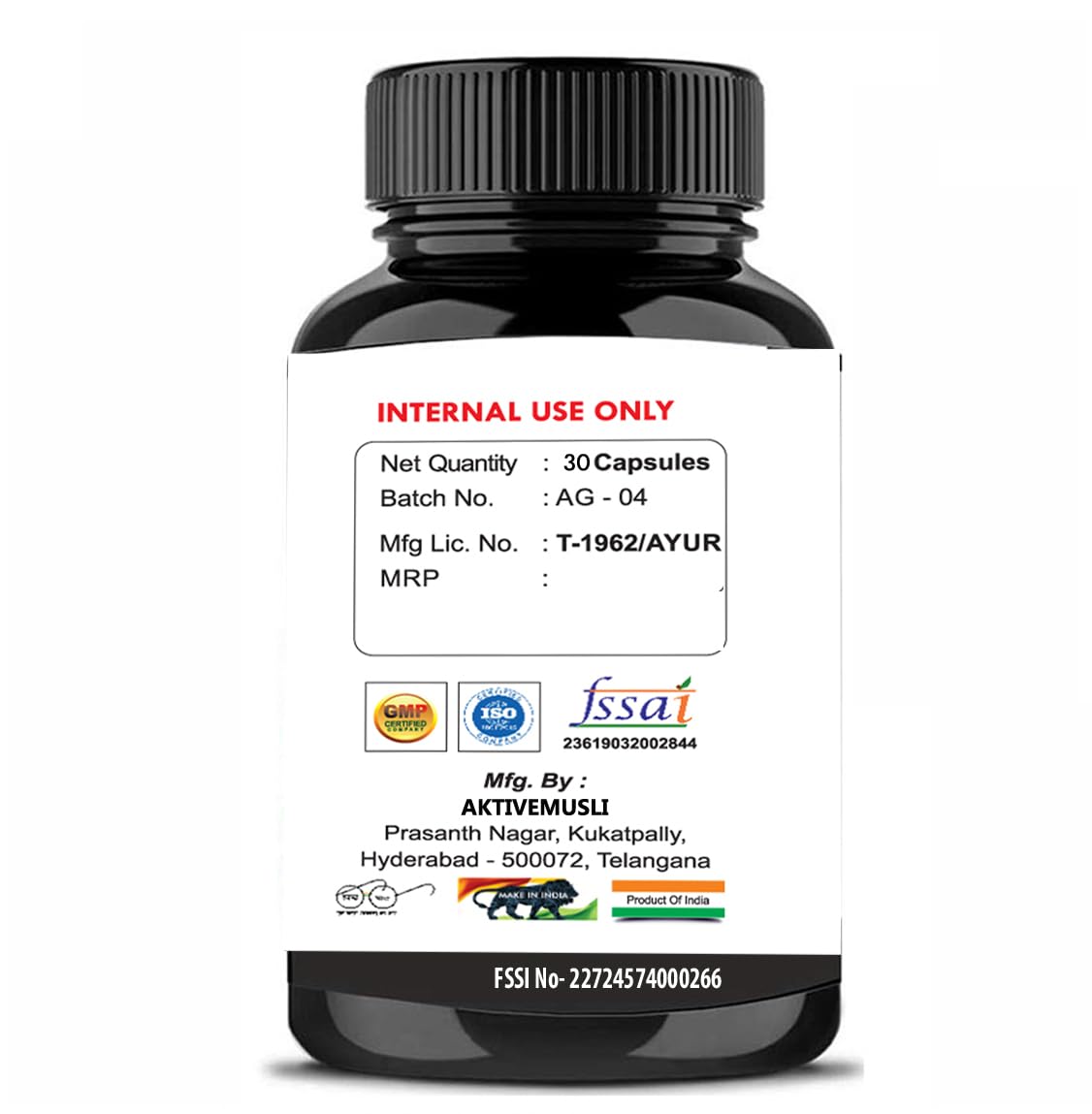 Ayurvedic Supplement Body Growth Copsules For Men & Women Energy Booster 100% Ayurvedic Formula for Healthy Weight Gain