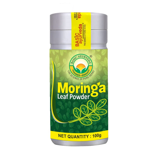 BASIC AYURVEDA Moringa Leaf Powder Sounjana Sahjan Moringa Gond 100 Gram - Pure