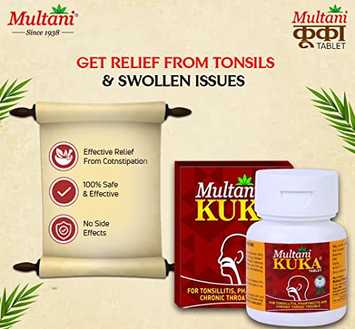 Multani Kuka Tablet | Useful In Tonsillitis, Pharyngitis & Chronic Throat Trouble | 100% Natural & Ayurvedic | Get Relief From Tonsils & Swollen Issues | 50 Tablets