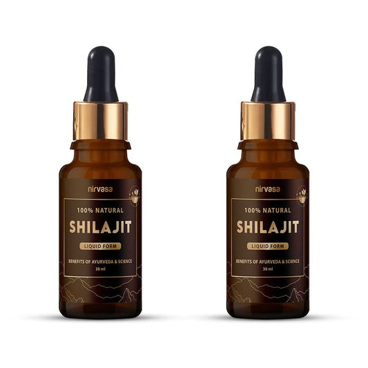 Nirvasa Shilajit Liquid, Ayurvedic Raw Shilajit for men- 30 ml X 2