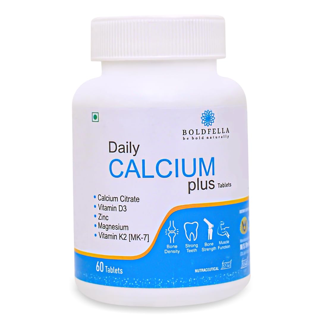 Boldfella Daily CALCIUM plus - Calcium Citrate 1000 mg - 100% Vegetarian Calcium Supplement - 60 Tablets