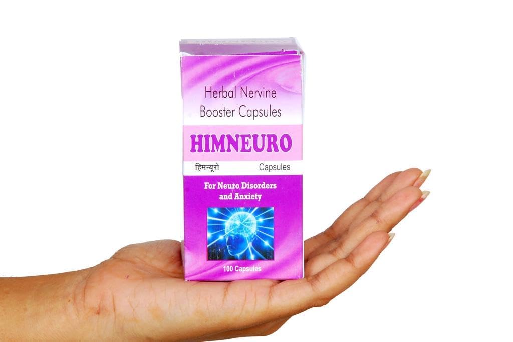 Himanshi Healthcare HIMNEURO Herbal Nerve Support Capsules | Ayurvedic Wellness Supplement for Stress & Nerve Health | 100 Capsules