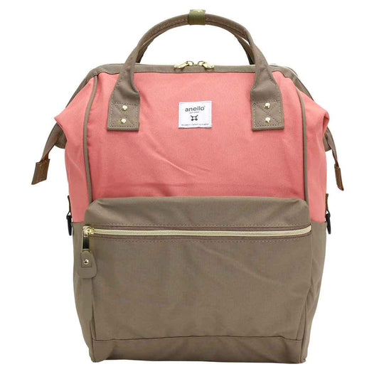 anello Cross Bottle Backpack (R) REPREVE | Size - Regular, 18 Liters | PC Storage | Designed In Japan. (Pink x Gray Beige)