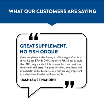 Swisse 4X Strength Fish Oil (1800mg Omega 3 In Single Capsule) Highest Fish Oil Strength - Recommended For Gym Goers & Active Individuals, 60 Capsules (1 Capsule Per Serving)