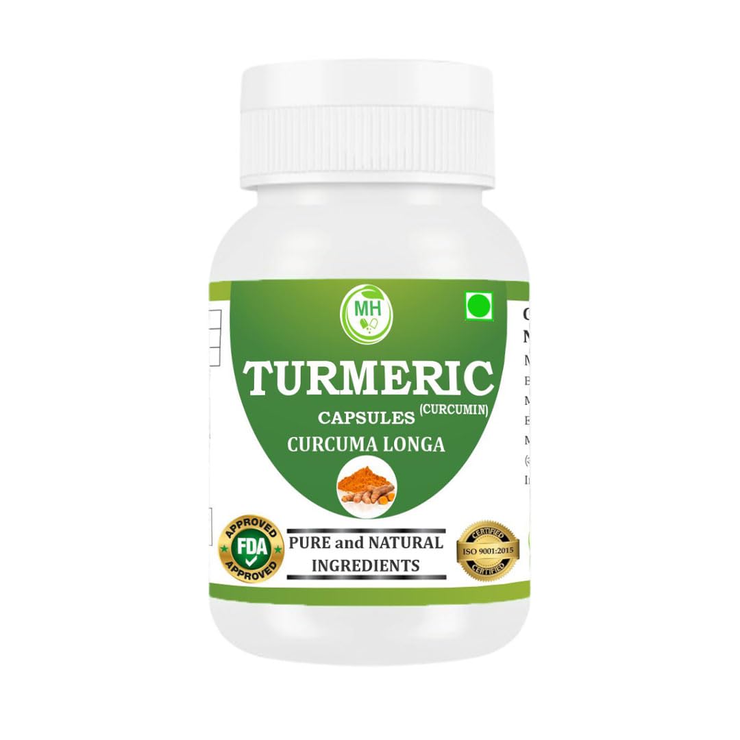Morsan Healthcare TURMERIC Capsules – 60 Veg Capsules | Pure Turmeric Root Extract (Curcuma longa) | Natural Plant-Based Herbal Supplement | Pack of 1