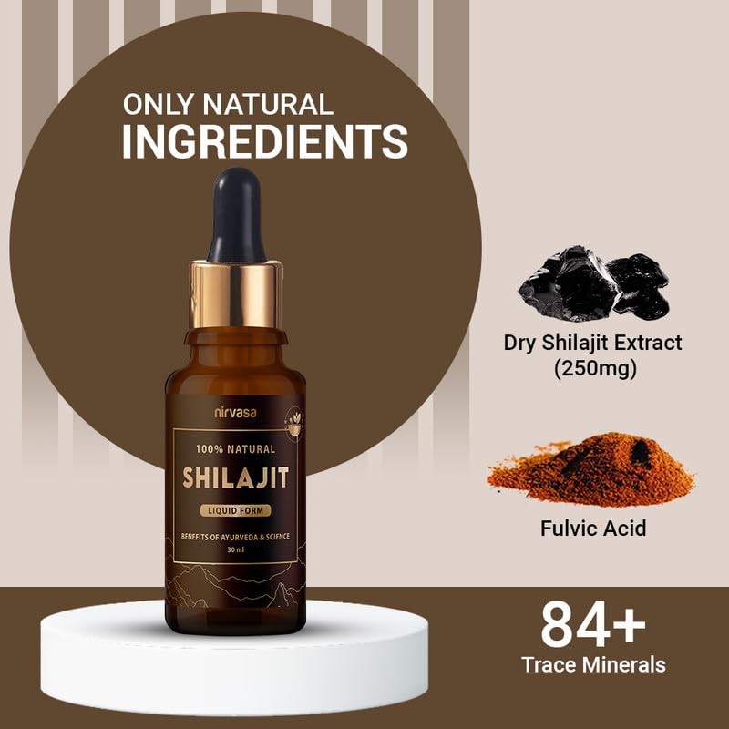 Nirvasa Shilajit Liquid, Ayurvedic, Raw Shilajit for men - 30 ml X 1- image 6