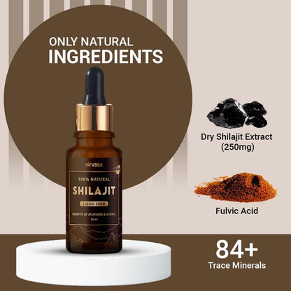 Nirvasa Shilajit Liquid, Ayurvedic, Raw Shilajit for men - 30 ml X 1- image 6