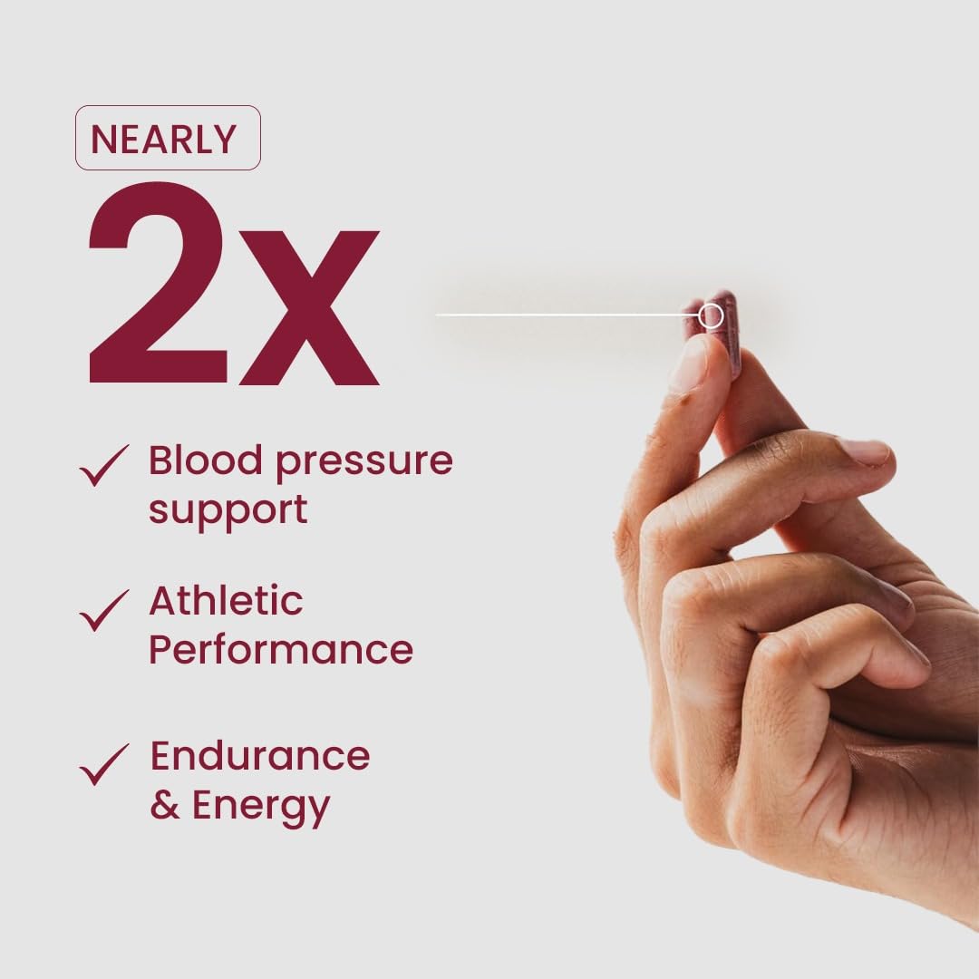 Rooted Active's PowerBeets - Beet Root Capsules, Helps Support Nitric Oxide Production, Blood Pressure, Heart Health, Contains Non-GMO Beetroot Powder, Grape Seed Extract (60 Caps)