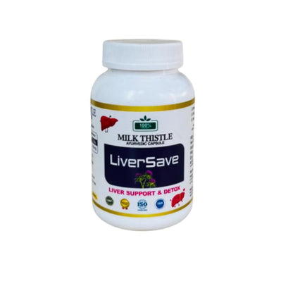 LiverSave Milk Thistle Ayurvedic Capsules | Alcoholic Liver, Support and Detox | Capsule For Detoxification, Digestive Health & Immune Boost