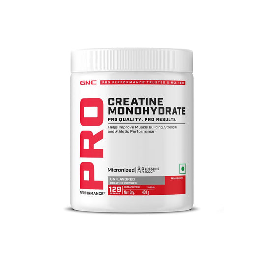 GNC Pro Performance Creatine Monohydrate - 3000mg Creatine Per Scoop | Micronized for Faster Absorption | Boosts Energy, Muscle Volume & Performance | Gluten-Free | Unflavored | 400gm