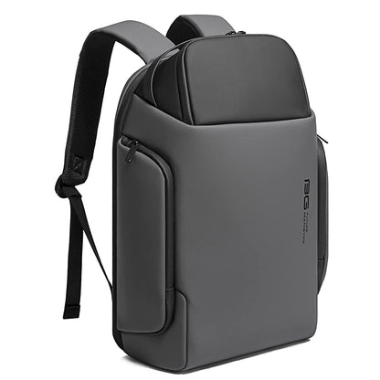 BANGE Water Resistant Polyester Unisex 15.6 inch Travel Laptop Backpack with USB Port (Grey)