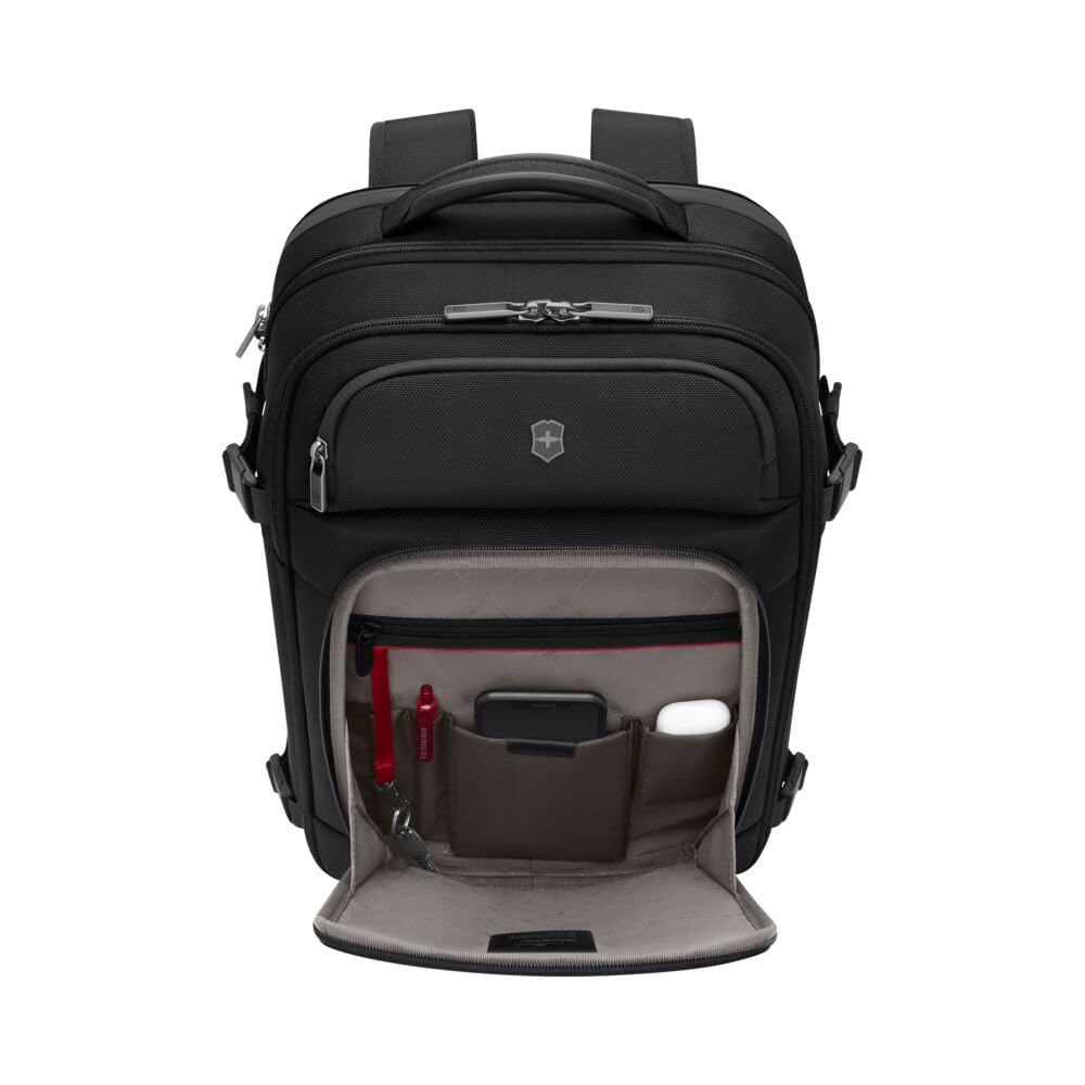 Victorinox Swiss Designed Werks Traveler 7.0, Boarding Bag, Backpack With 15.6 Inch Laptop and 11 Inch Tablet Compartment, Black, 653650