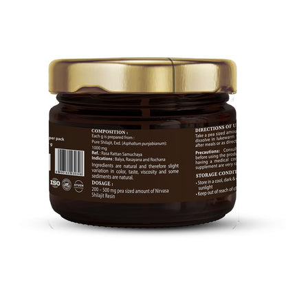 Nirvasa Pure & Original Himalayan Shilajit/Shilajeet Resin 2x20g | 100% Natural with 70% Fulvic Acid & 84+ Trace Minerals | Boosts Energy, Stamina, Strength & Immunity | 200-500 mg/ Serving – Pack of 2