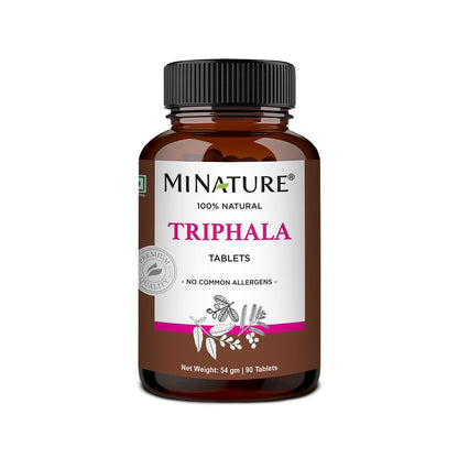 mi nature Triphala Tablets Supplement With Amla, Haritaki & Bibhitaki| 500mg x 9