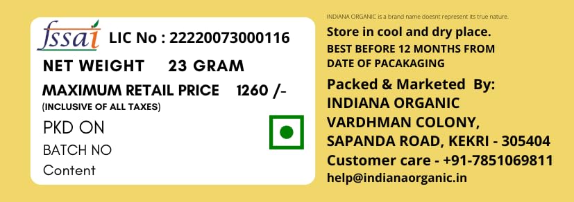 Indiana Organic Hing 23 g whole sabut | trongest Pure Asafoetida| Lab tested Premium Hing from Uzbekistan | Gluten-Free | No Atta | No Maida | Chemical-Free | Organic | Harvest 2025-23 gram