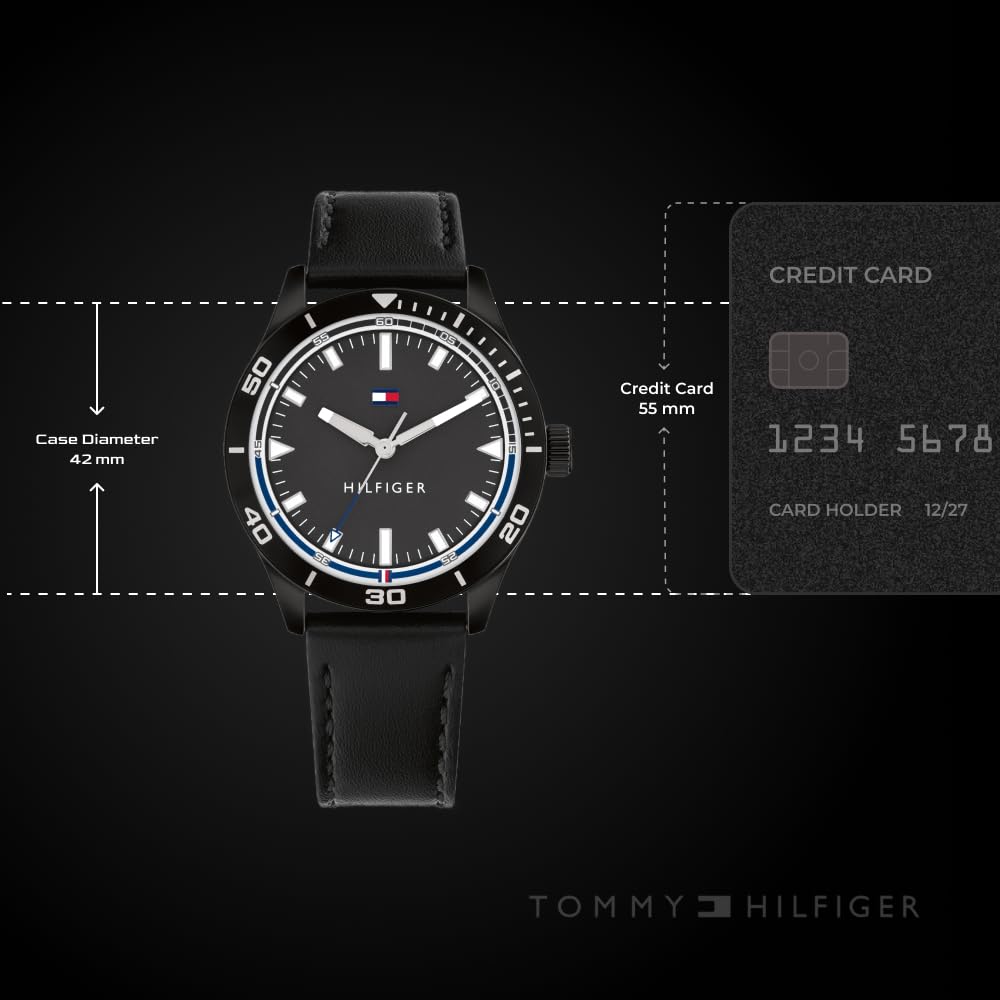 Tommy Hilfiger Macy's Essentials Black Dial Analog Watch for Men -TH1791819W, Band: Black