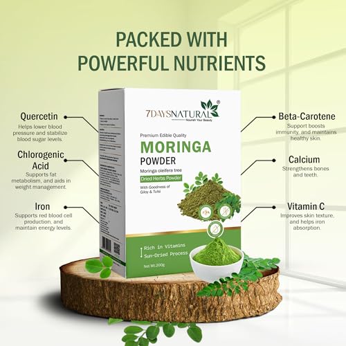 7DAYSNATURAL Sun-Dried Moringa with Giloy & Tulsi Powder – Pure Herbal- image 3