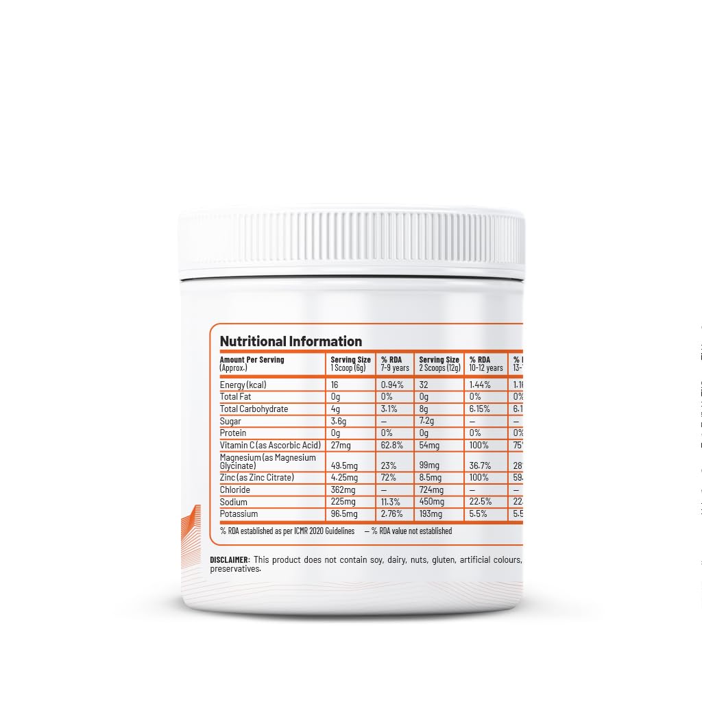 Unived Junior’s Hydration Mix | For Young Athletes | For Energy and to Replenish Lost Electrolytes & to Rehydrate | Essential Electrolytes with Vitamin C & Zinc | Ages 7-18 (Tangy Orange)