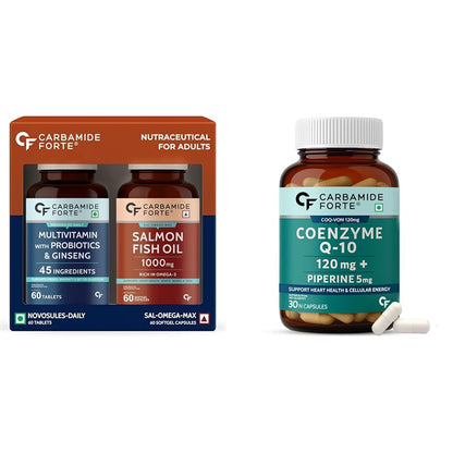 Carbamide Forte Multivitamin + Omega-3 + CoQ10 120mg with Piperine 5mg – 60 Tablets + 60 Softgels + 30 Capsules