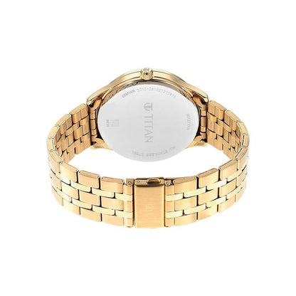 Titan Opulent LII Quartz Multifunction Silver Dial Golden Metal Strap W- image 3