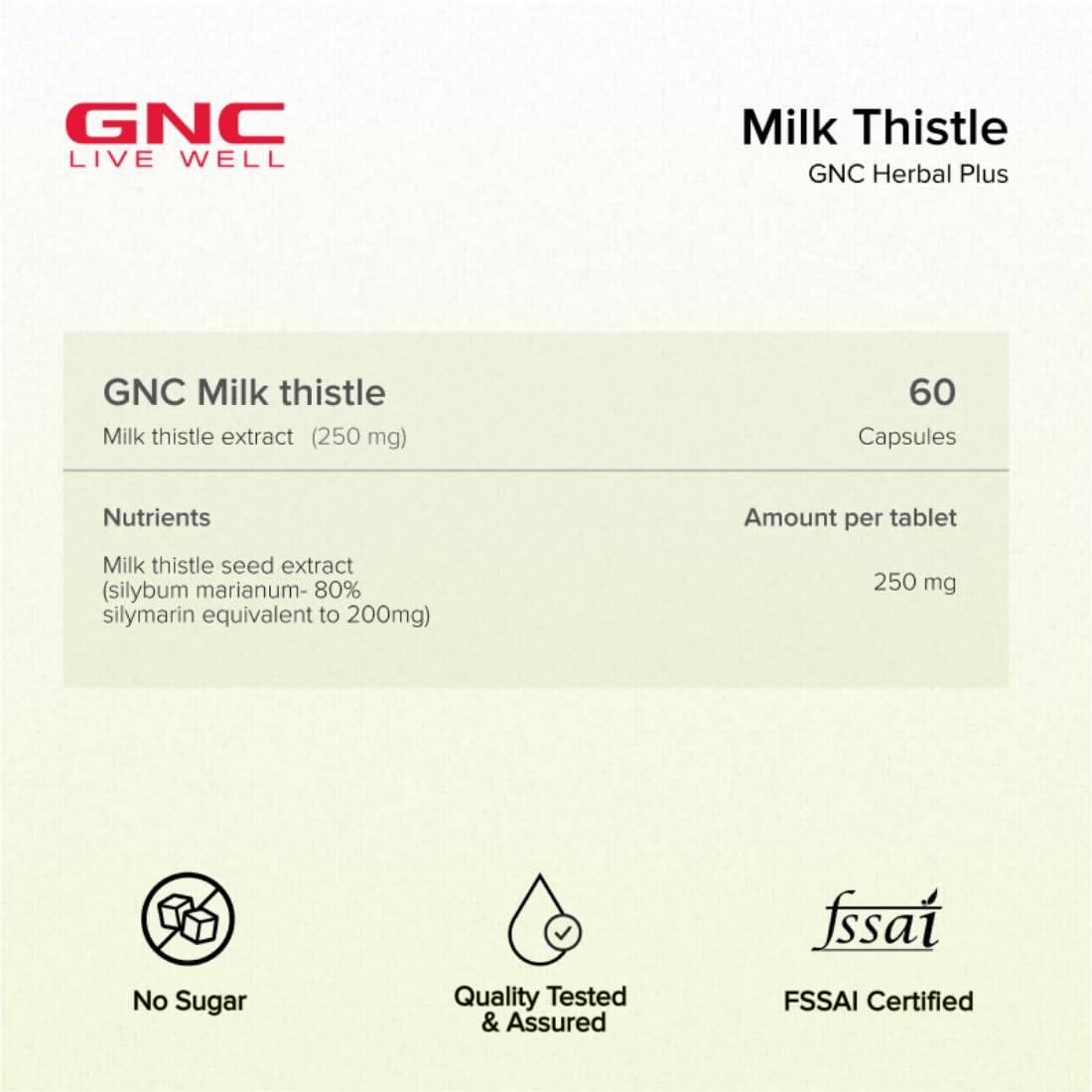 GNC Milk Thistle 250mg with 80% Silymarin | 60 Veg Capsules | Supports- image 3