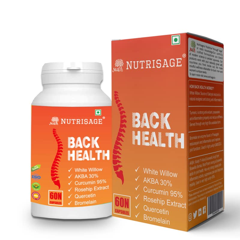 Nutrisage Back Health, Spine and Disc, Back Pain Relief with 9 Potent Herbs - Al