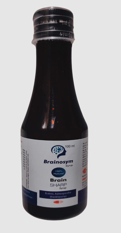 SYMCOX Brainosym Syrup Ayurvedic Brain Tonic | Enriched with Shankhpushpi, Brahmi, Ashwagandha, Shatavari & many more herbs. 100ml syrup Bottle(Pack of 1)