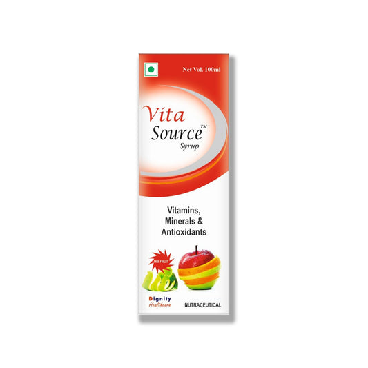 Vita Source Syrup 100ml | Multivitamin & Multimineral Nutraceutical Supplement | Boosts Energy, Immunity & Overall Wellness | Rich in Antioxidants with Natural Mix Fruit Flavour